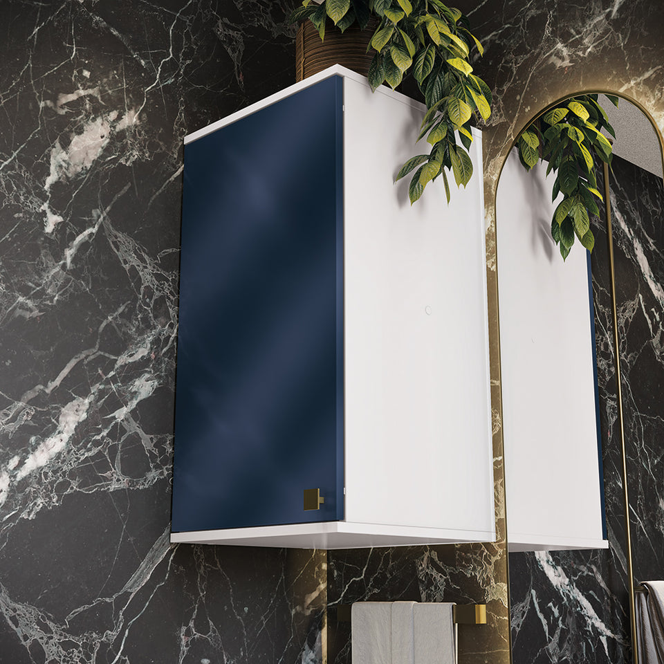 Vanitory Baño Kappesberg 80cm MDF Blanco y Azul