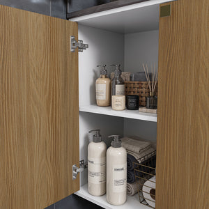 Vanitory Baño Kappesberg 80cm MDF Blanco y Marrón