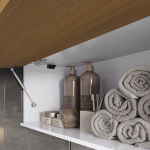 Vanitory Baño Kappesberg 80cm MDF Blanco y Marrón