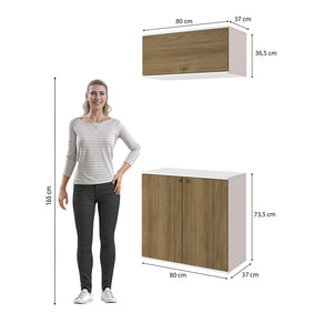 Vanitory Baño Kappesberg 80cm MDF Blanco y Marrón