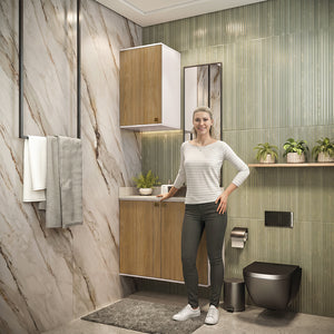 Vanitory Baño Kappesberg 80cm MDF Blanco y Marrón