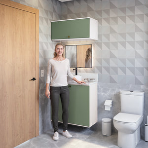 Vanitory Baño Kappesberg 80cm MDF Blanco y Verde