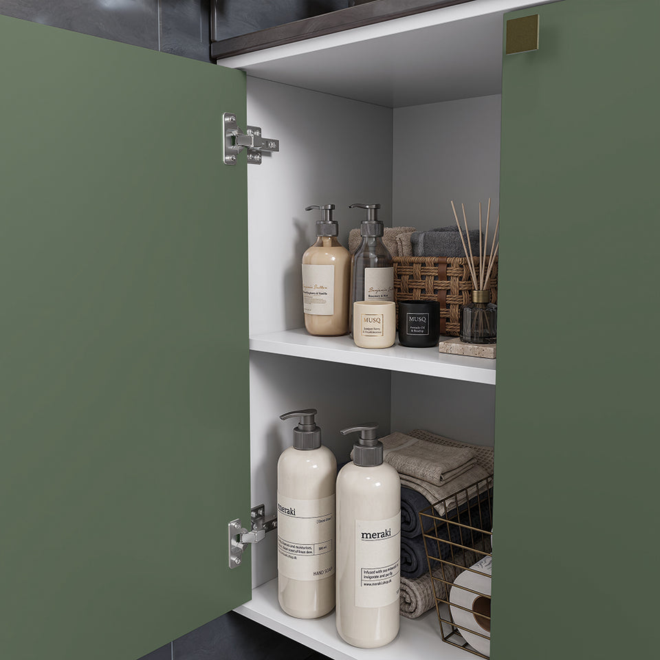 Vanitory Baño Kappesberg 80cm MDF Blanco y Verde