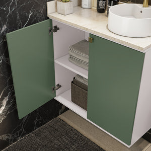 Vanitory Baño Kappesberg 80cm MDF Blanco y Verde