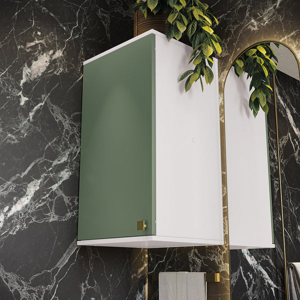 Vanitory Baño Kappesberg 80cm MDF Blanco y Verde
