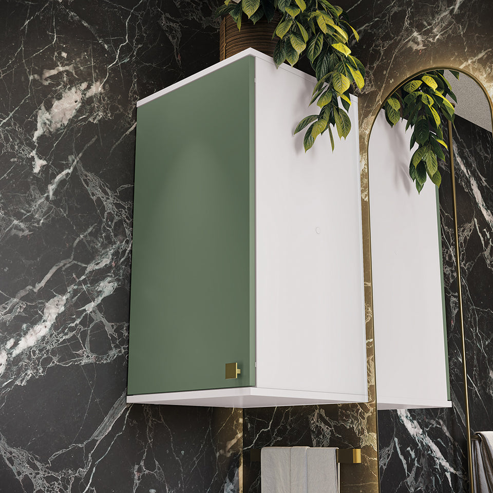 Vanitory Baño Kappesberg 80cm MDF Blanco y Verde