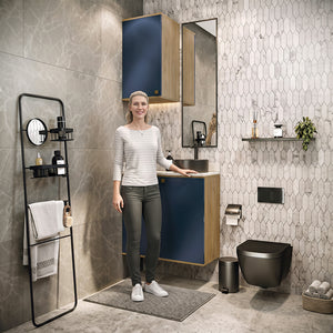 Vanitory Baño Kappesberg 80cm MDF Marrón y Azul