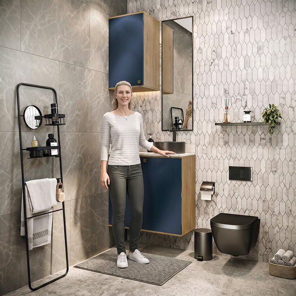 Vanitory Baño Kappesberg 80cm MDF Marrón y Azul