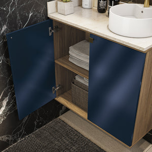 Vanitory Baño Kappesberg 80cm MDF Marrón y Azul