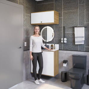 Vanitory Baño Kappesberg 80cm MDF Marrón y Blanco