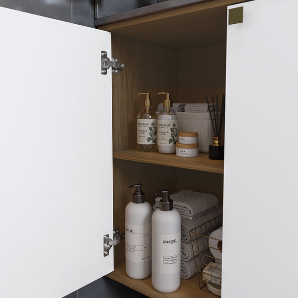 Vanitory Baño Kappesberg 80cm MDF Marrón y Blanco