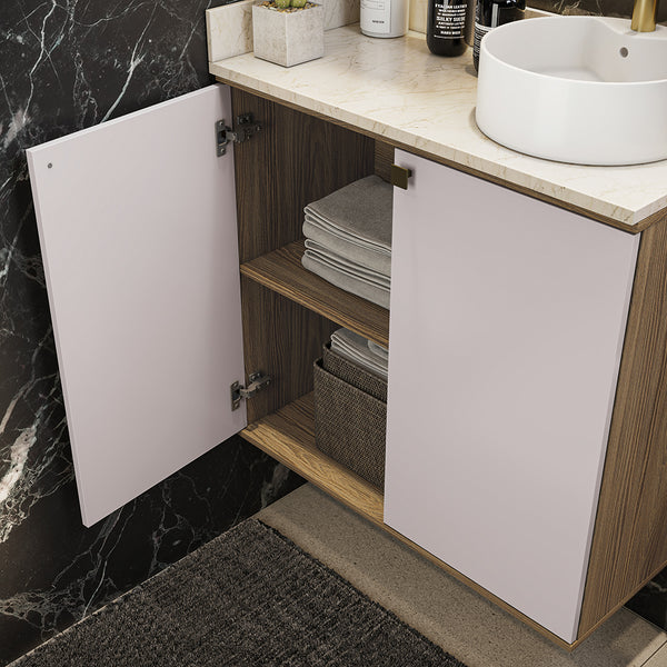 Vanitory Baño Kappesberg 80cm MDF Marrón y Blanco