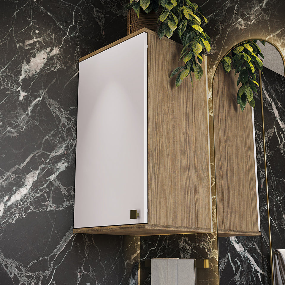 Vanitory Baño Kappesberg 80cm MDF Marrón y Blanco