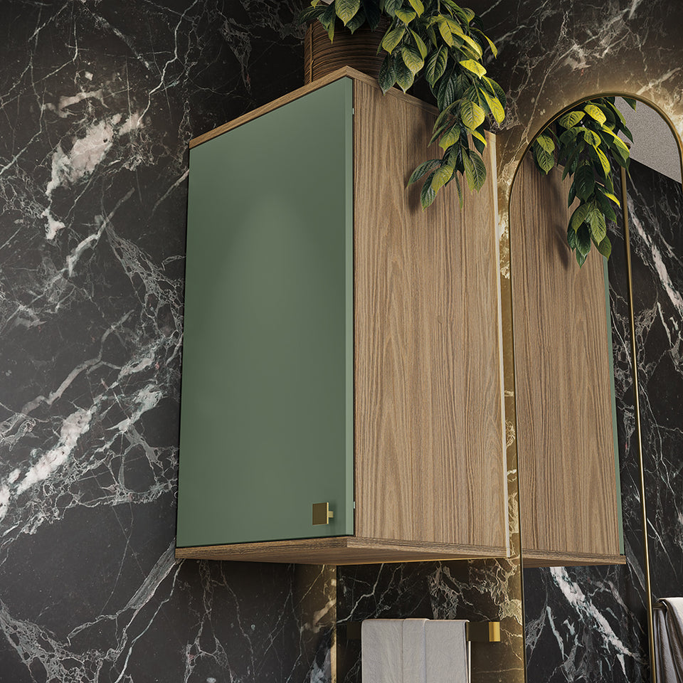 Vanitory Baño Kappesberg 80cm MDF Marrón y Verde