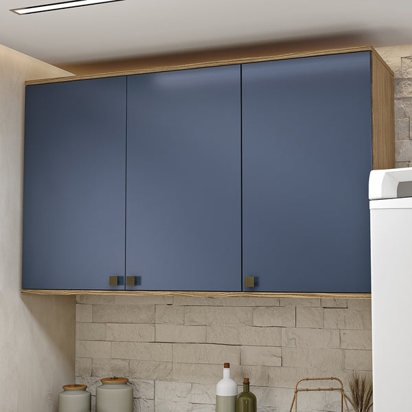 Alacena Cocina Kappesberg 120cm MDF 5 Puertas Marrón y Azul