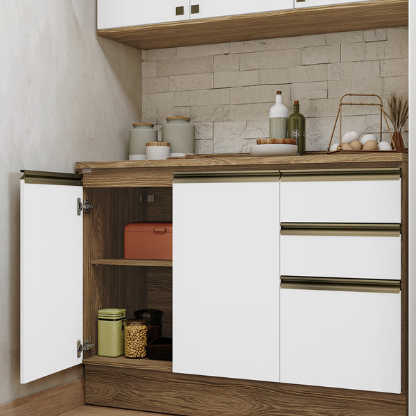 Alacena Cocina Kappesberg 120cm MDF 5 Puertas Marrón/Blanco