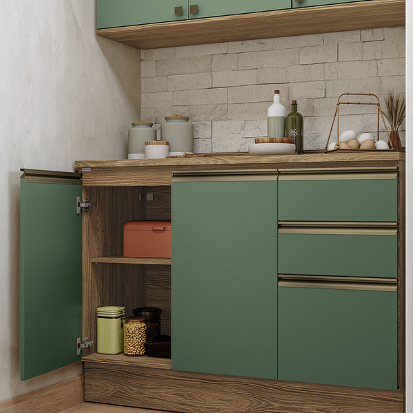 Alacena Cocina Kappesberg 120cm MDF 5 Puertas Marrón/Verde