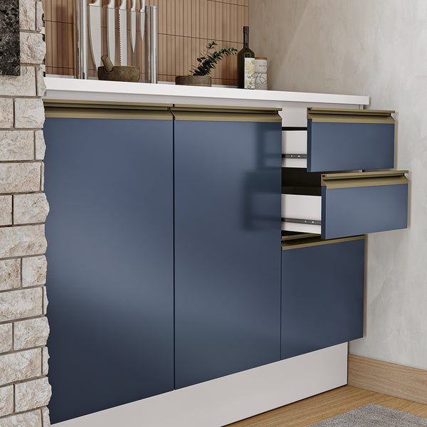 Alacena Cocina Kappesberg 120cm MDF 5 Puertas Blanco y Azul