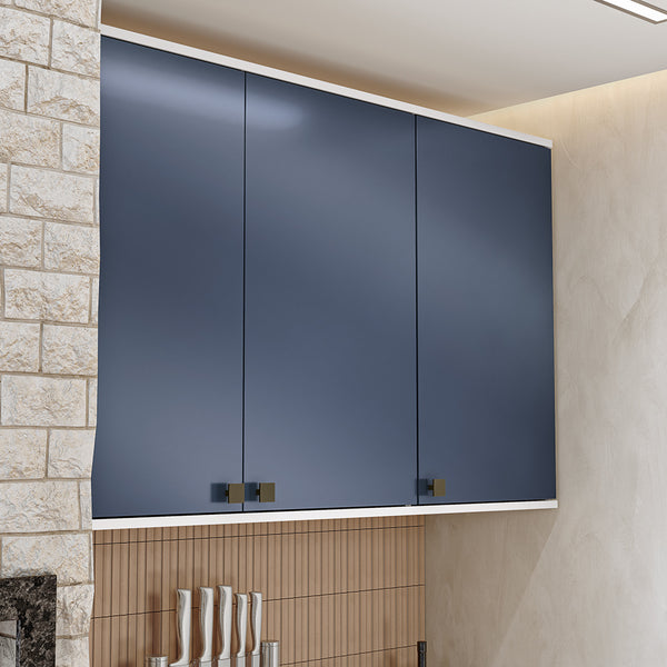 Alacena Cocina Kappesberg 120cm MDF 5 Puertas Blanco y Azul