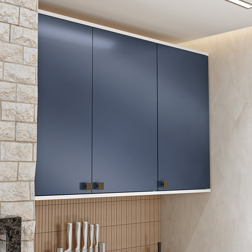 Alacena Cocina Kappesberg 120cm MDF 5 Puertas Blanco y Azul