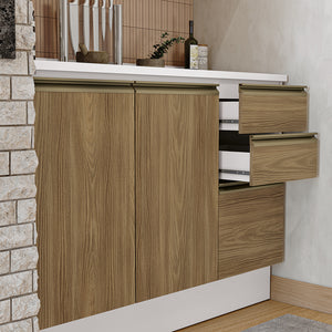 Alacena Cocina Kappesberg 120cm MDF 5 Puertas Blanco/Marrón