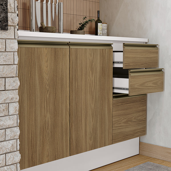 Alacena Cocina Kappesberg 120cm MDF 5 Puertas Blanco/Marrón