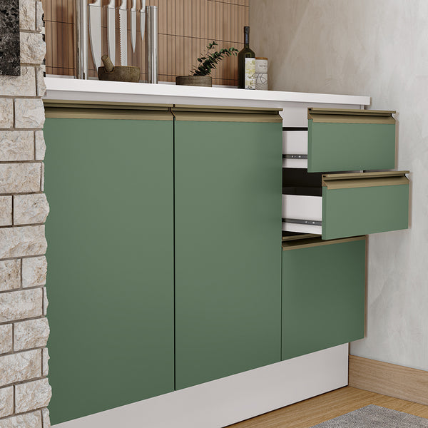 Alacena Cocina Kappesberg 120cm MDF 5 Puertas Blanco/Verde