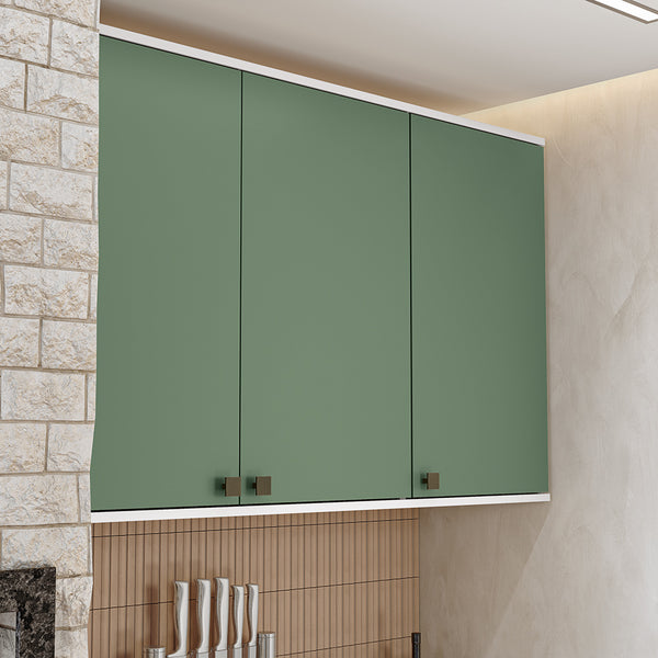Alacena Cocina Kappesberg 120cm MDF 5 Puertas Blanco/Verde