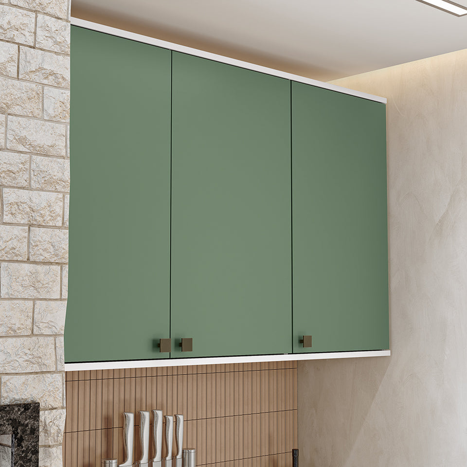 Alacena Cocina Kappesberg 120cm MDF 5 Puertas Blanco/Verde