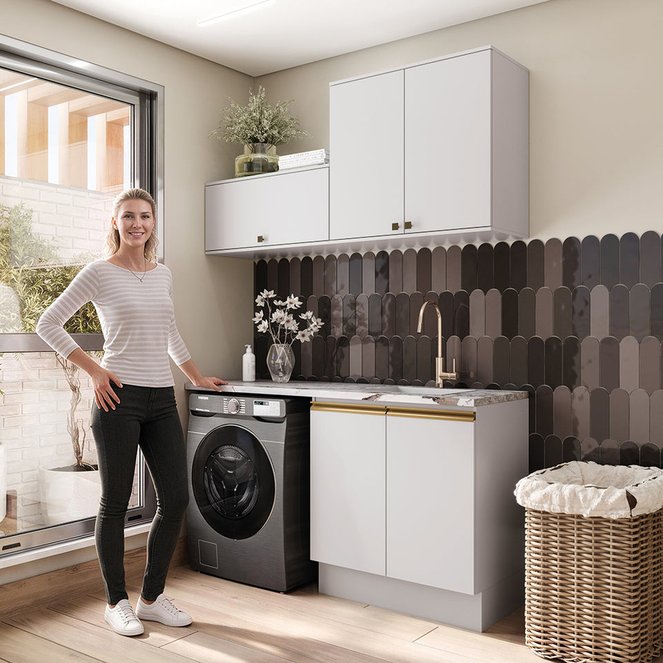 Lavadero Kappesberg 160cm MDF Con Aéreos Blanco