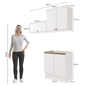 Lavadero Kappesberg 160cm MDF Con Aéreos Blanco