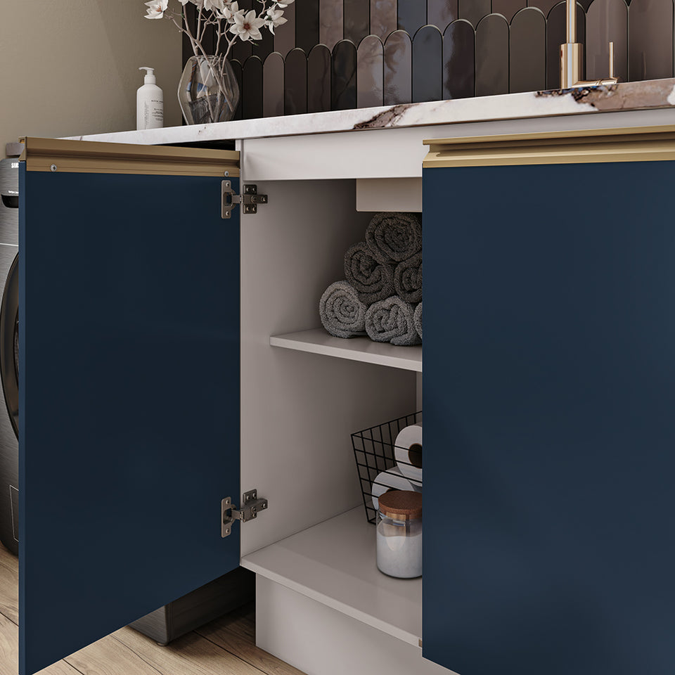 Lavadero Kappesberg 160cm MDF Con Aéreos Blanco y Azul