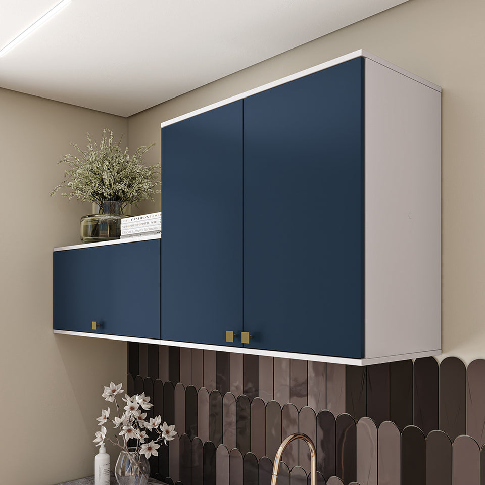 Lavadero Kappesberg 160cm MDF Con Aéreos Blanco y Azul