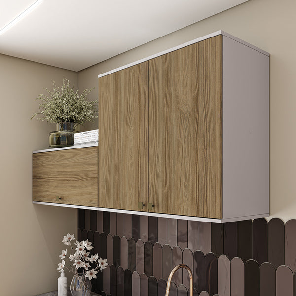 Lavadero Kappesberg 160cm MDF Con Aéreos Blanco y Marrón
