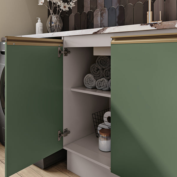 Lavadero Kappesberg 160cm MDF Con Aéreos Blanco y Verde