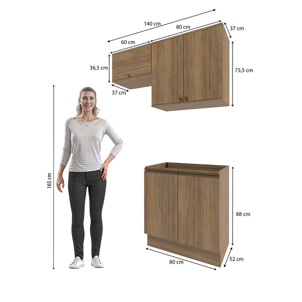 Lavadero Kappesberg 140cm MDF Con Aéreos Marrón