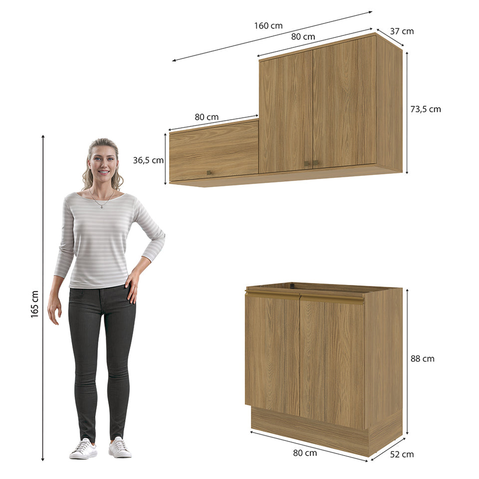 Lavadero Kappesberg 160cm MDF Con Aéreos Marrón