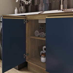 Lavadero Kappesberg 160cm MDF Con Aéreos Marrón y Azul