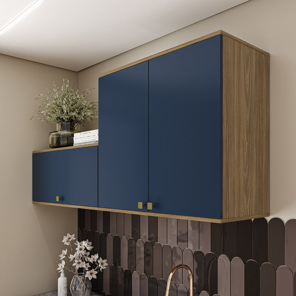Lavadero Kappesberg 160cm MDF Con Aéreos Marrón y Azul