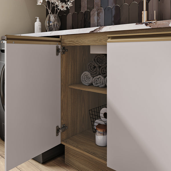 Lavadero Kappesberg 160cm MDF Con Aéreos Marrón y Blanco