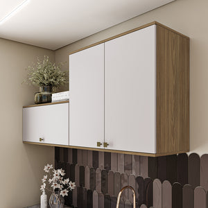 Lavadero Kappesberg 160cm MDF Con Aéreos Marrón y Blanco