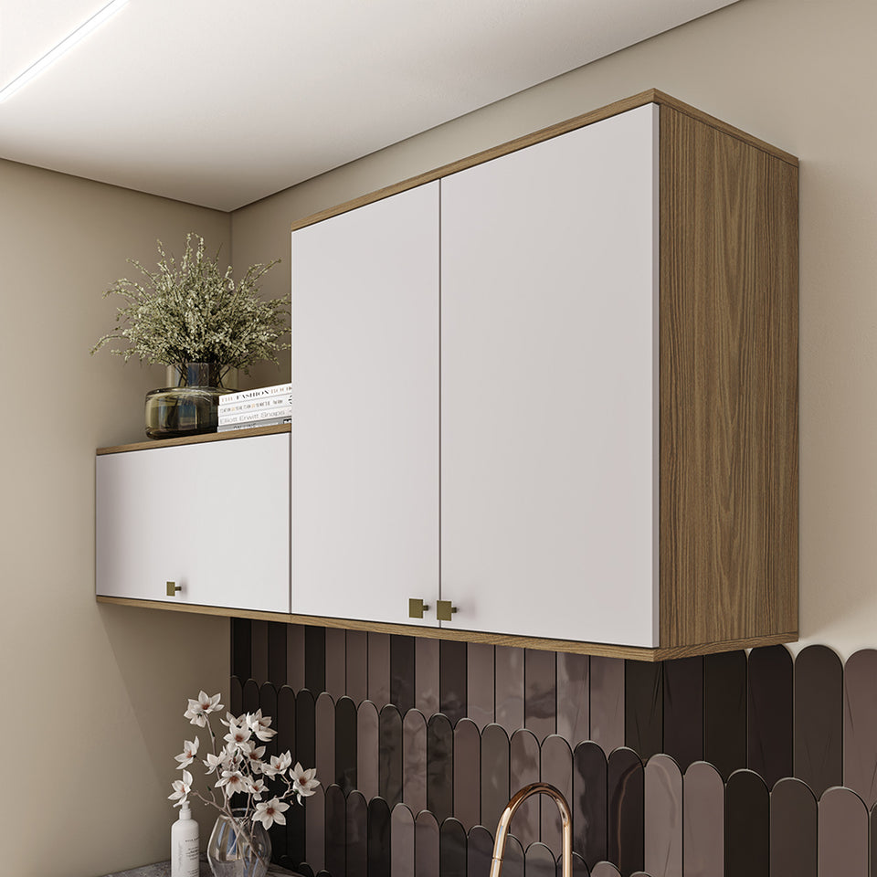 Lavadero Kappesberg 160cm MDF Con Aéreos Marrón y Blanco