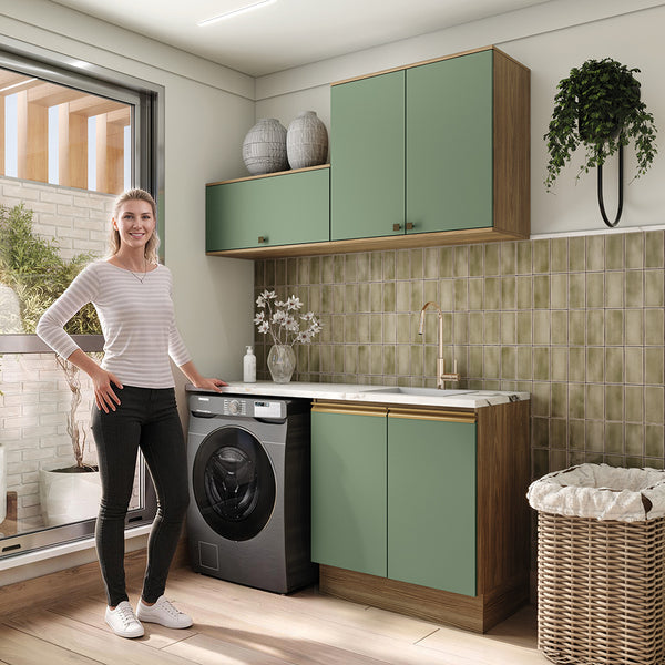 Lavadero Kappesberg 160cm MDF Con Aéreos Marrón y Verde