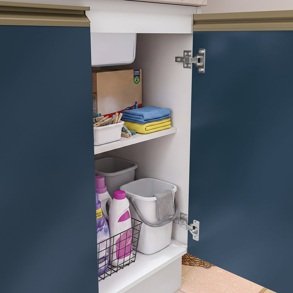 Lavadero Kappesberg 140cm MDF Con Aéreos Blanco y Azul