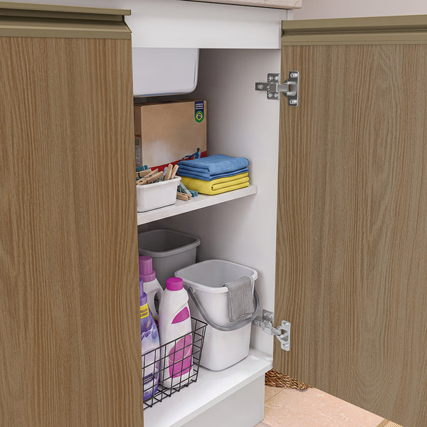 Lavadero Kappesberg 140cm MDF Con Aéreos Blanco y Marrón