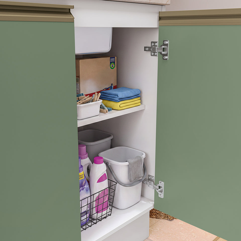 Lavadero Kappesberg 140cm MDF Con Aéreos Blanco y Verde