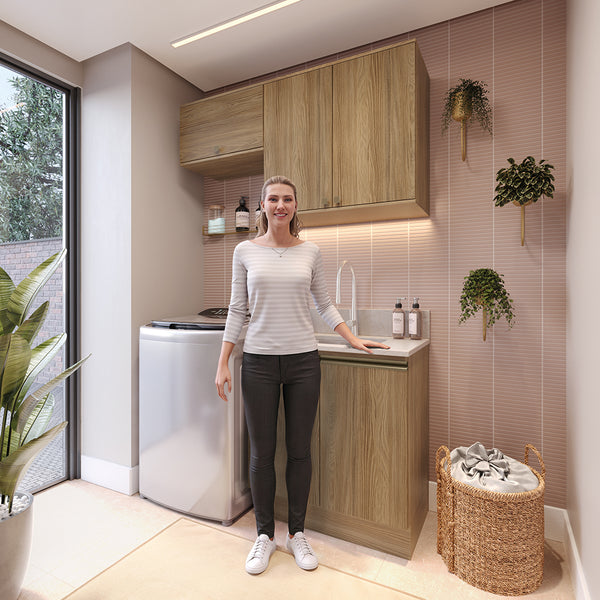 Lavadero Kappesberg 140cm MDF Con Aéreos Marrón