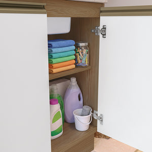 Lavadero Kappesberg 140cm MDF Con Aéreos Marrón y Blanco