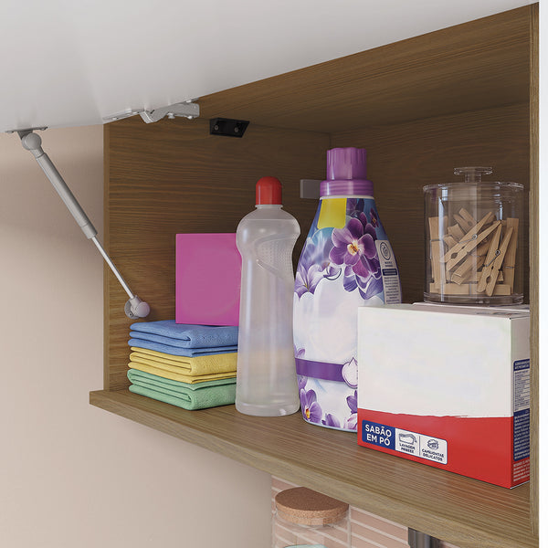Lavadero Kappesberg 140cm MDF Con Aéreos Marrón y Blanco