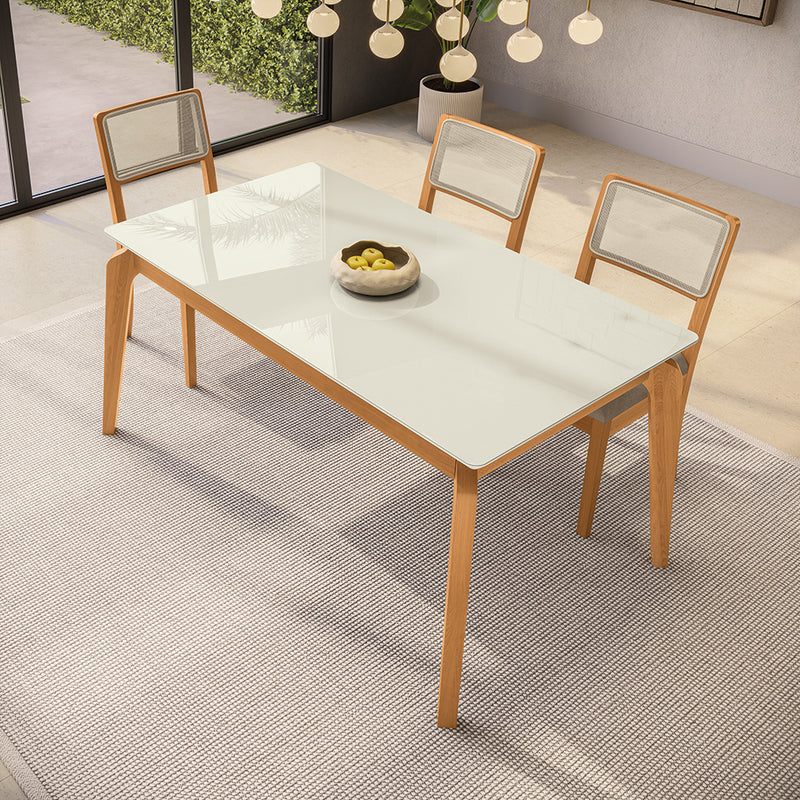 Comedor 160cm 6 Sillas Madera Maciza Kappesberg Roble/Fendi